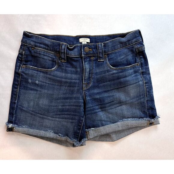 J. Crew Jean Shorts Cut-Offs Stretch Denim Shorts Blue - Size 27 - Picture 1 of 7